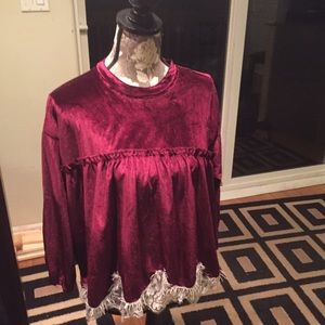 Red velvet top