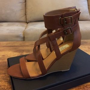 Brown Strapped Wedge Sandals sz 8.5