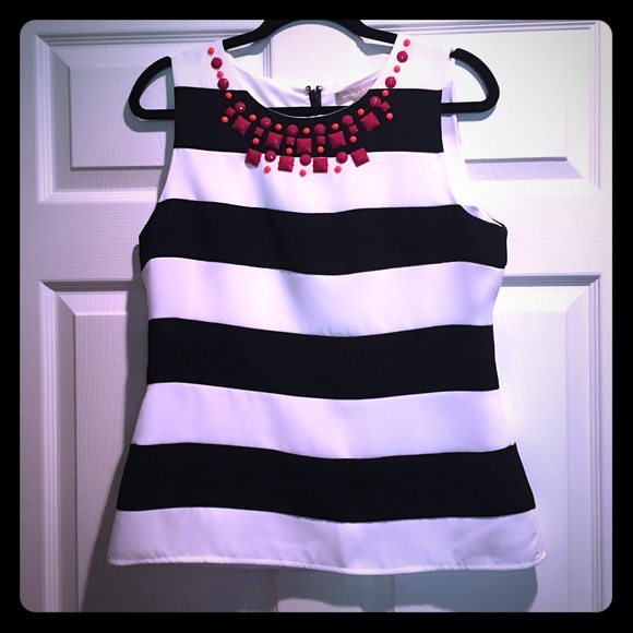 Banana Republic beaded, striped top
