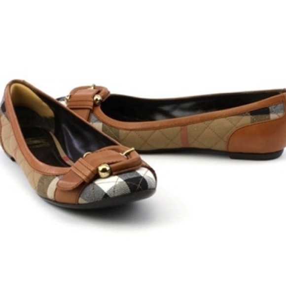 burberry nova check ballerina flats