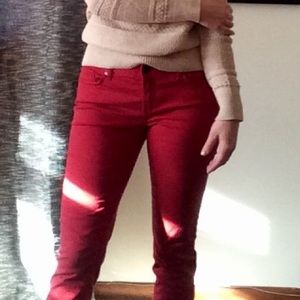 Red StayShape Skinny Jeans ~ Eddie Bauer