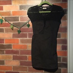 Silence + Noise Johanna Stretch Denim Lace Dress