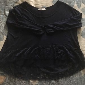 Abercrombie quarter sleeve lace tee