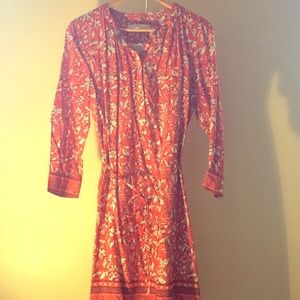 LOFT Lightweight Coral Printed Dress
