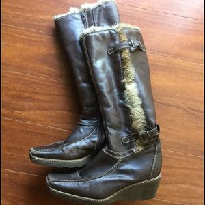 Italian Leather with Fur Trim Boots