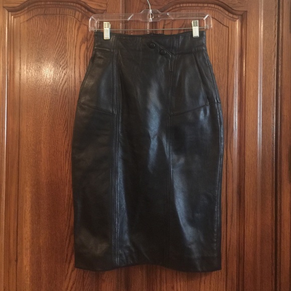 Vintage Dresses & Skirts - Pelle Studio Vintage Leather Pencil Skirt