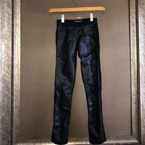 Vegan leather jeggings.