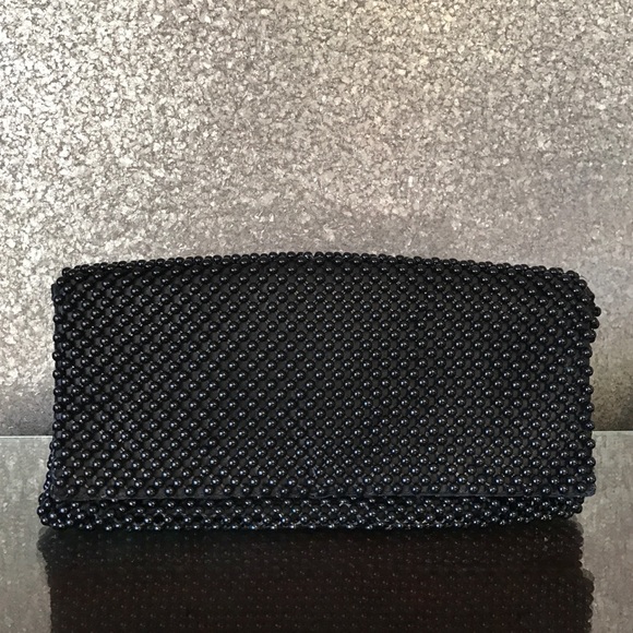 Nordstrom Handbags - Nordstrom Nina Beaded Clutch in Black