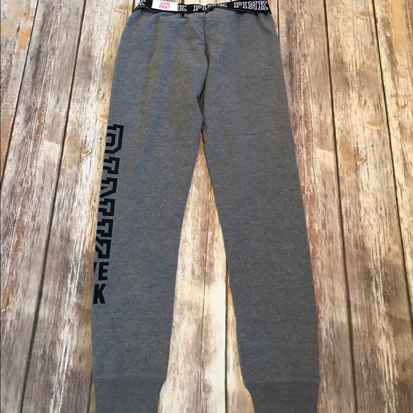 NWT PINK VICTORIA SECRET GYM PANT GREY -- Size XS - Picture 4 of 5