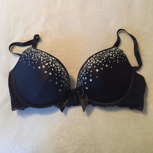Black push up bra with rhinestones ✨