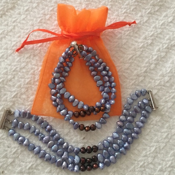 TWO FOR ONE! Unique blue & bronze bracelet
