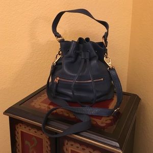 Navy Fossil Bucket Bag