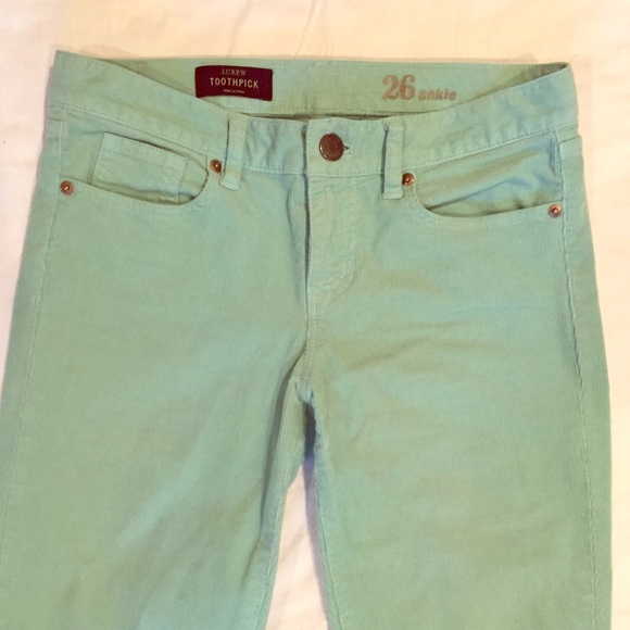 JCrew mint toothpick cords - Picture 1 of 4