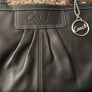 Coach black leather handbag