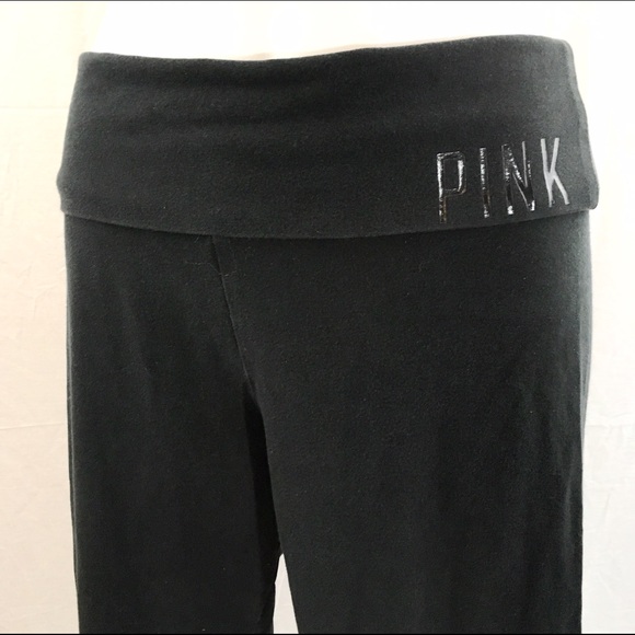 PINK Victoria's Secret Pants - PINK VICTORIA'S SECRET All Black YOGA pants MEDIUM