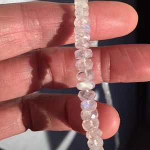 Faceted Rondelle Moonstone Necklace