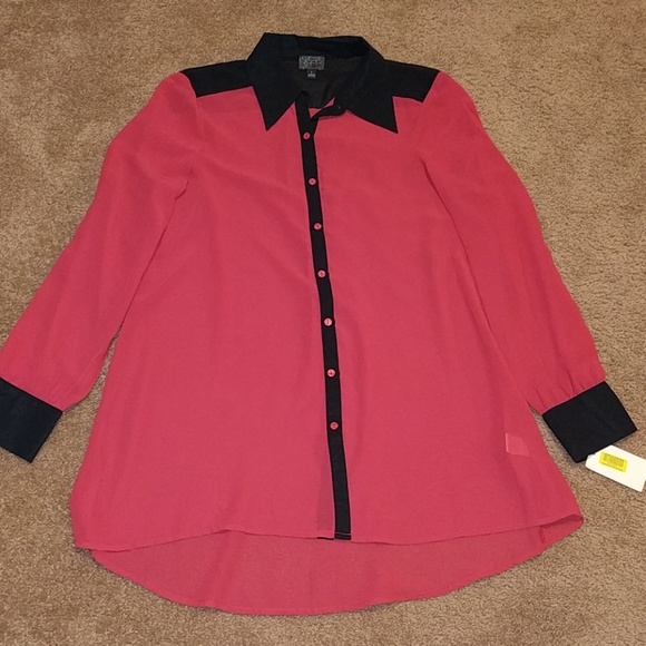 Red sheer blouse/tunic