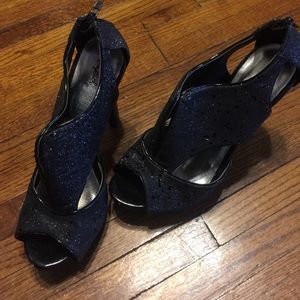 Black sparkly heels