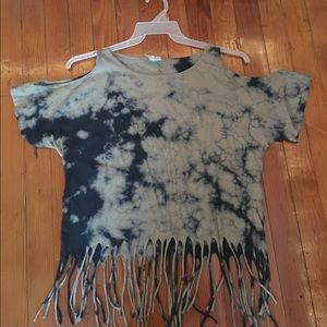 Tie dye fringe shirt