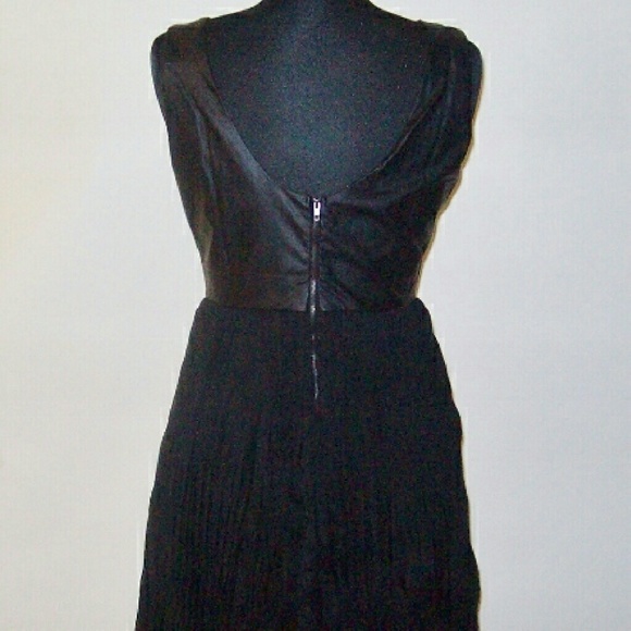 CONTRAST LEATHER FAUX DRESS BLACK ARK & CO - Picture 2 of 4