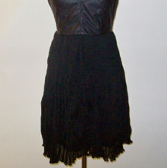CONTRAST LEATHER FAUX DRESS BLACK ARK & CO - Picture 3 of 4