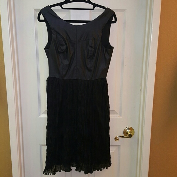 CONTRAST LEATHER FAUX DRESS BLACK ARK & CO - Picture 4 of 4