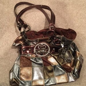 Kathy Van Zeeland handbag multicolor patchwork