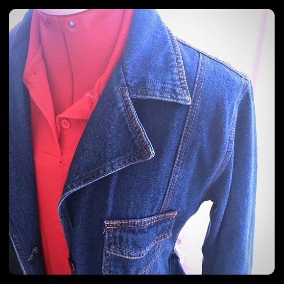 Denim trench coat size medium 40 inches long