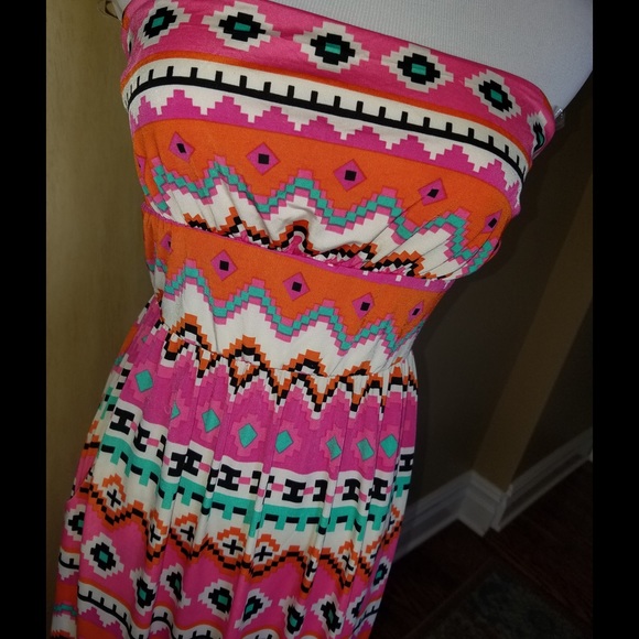 🚨LAST S🚨Strapless printed pocket maxi dress - Picture 2 of 3