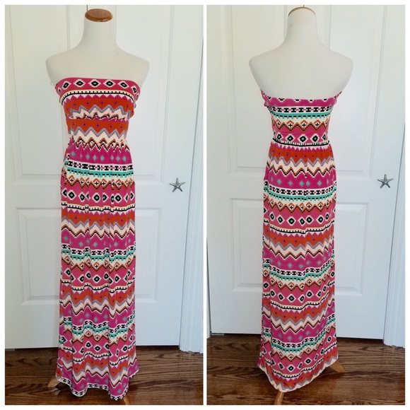 🚨LAST S🚨Strapless printed pocket maxi dress - Picture 3 of 3