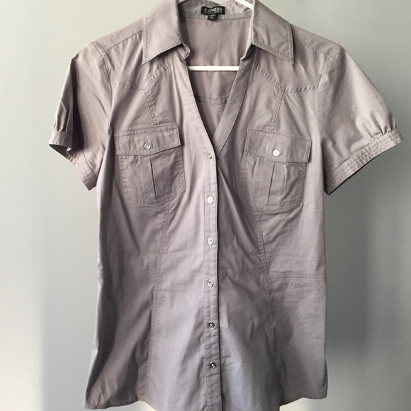 Express - Gray Button Up with Silver Buttons
