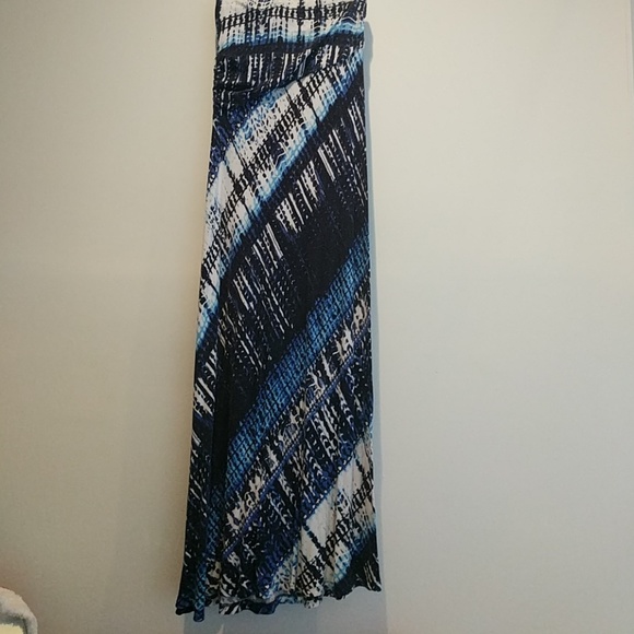 Tie-dyed asymmetric maxi skirt