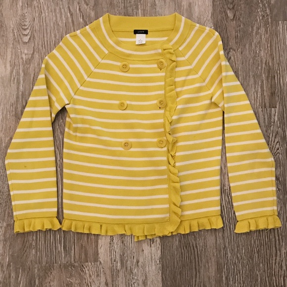 J. Crew Sweaters - J Crew Katie Sweater Jacket Yellow Striped Small
