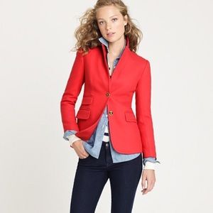 J. Crew Hacking Jacket in Double Serge Wool Red