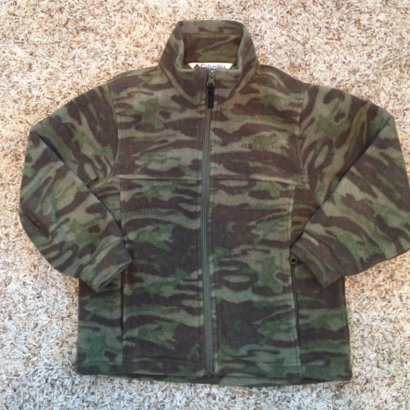 camo columbia fleece jacket