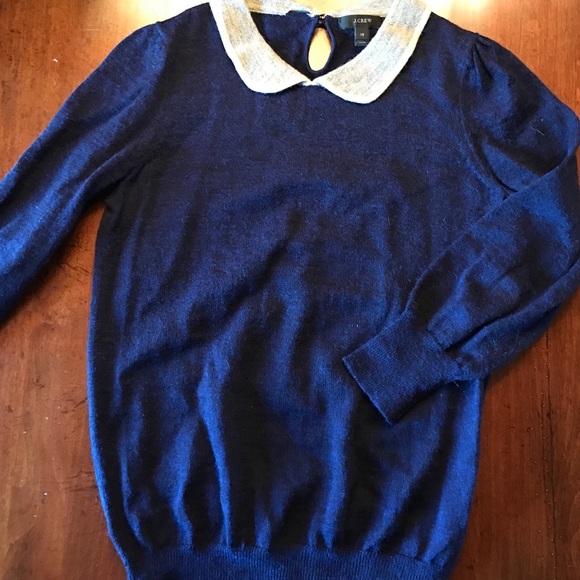 JCrew XS navy and gray Peter Pan sweater
