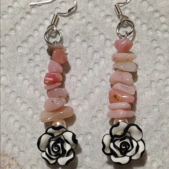PeaceFrog Jewelry - Pink Opal Rose Earrings