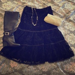 Express burnout velvet tiered skirt