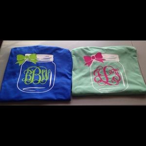Monogrammed mason jar tee