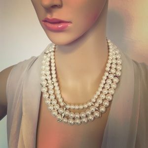3 String Pearl Necklace