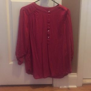 Button top which is long sleeve and loose fitting