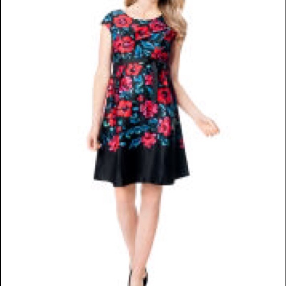Motherhood maternity red floral dress