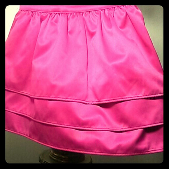 Girls Fuschia Satin Style Skirt - Picture 1 of 3