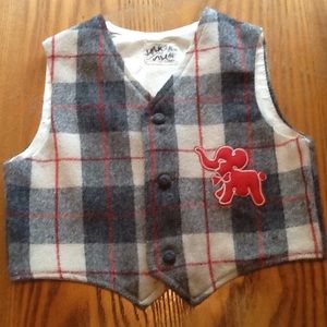 Retro 1950's Infant/Baby Boy Wool tartan vest