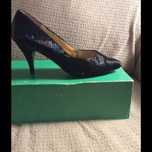 Jewel tones beaded evening shoes