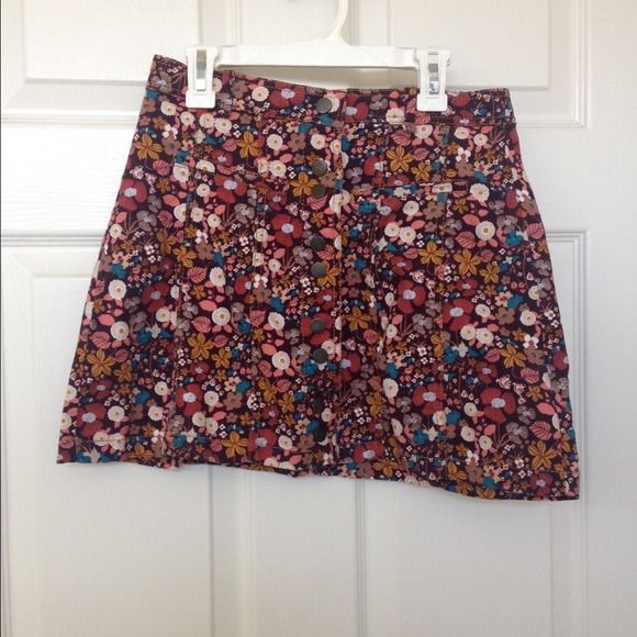 Floral Denim Mini Skirt