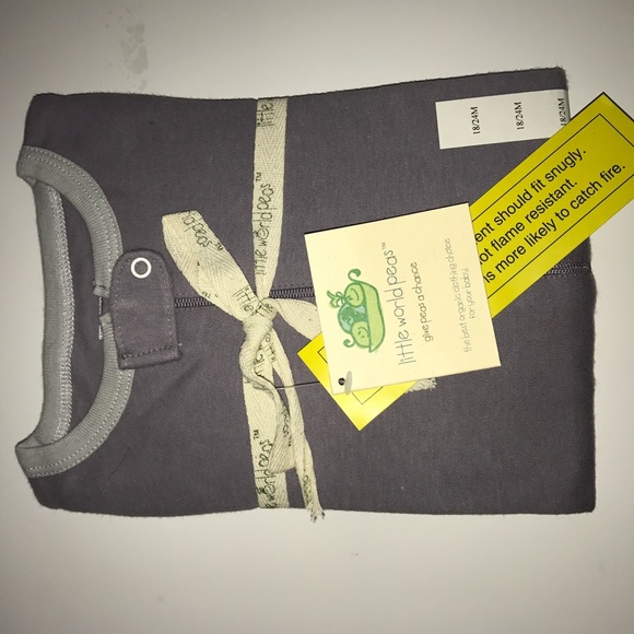ORGANIC Little World Peas footie, grey/purple