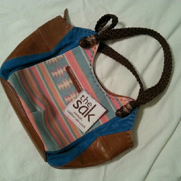 Woven/Leather Sak Purse - Picture 1 of 4