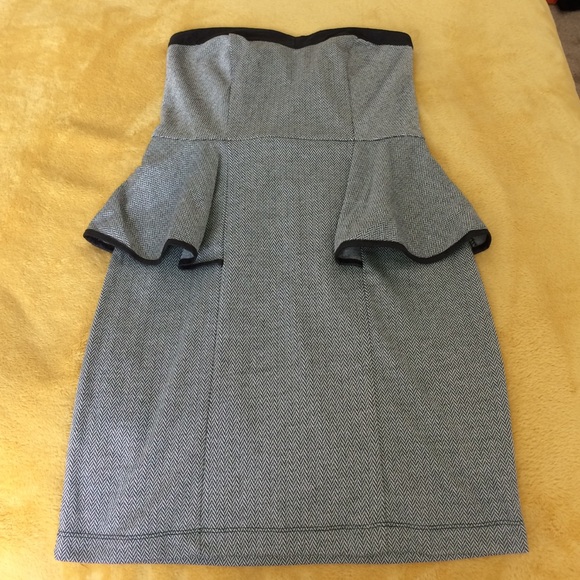 Peplum dress blk/white herringbone pattern sz M