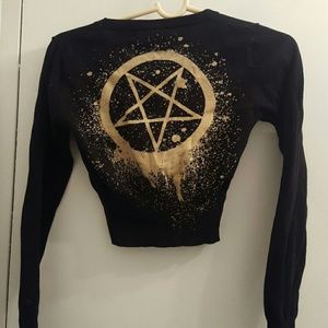 Too fast pentagram button down cardigan